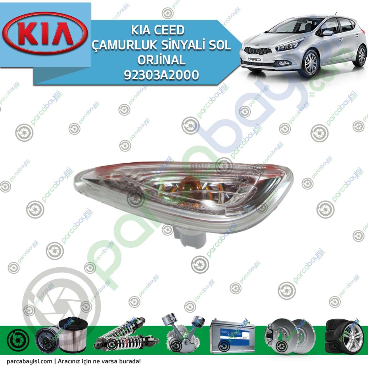 Kia Ceed Çamurluk Sinyalı Sol Orjinal | 92303A2000