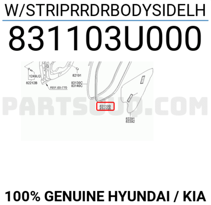 Kia Sportage Arka Kapı Gövde Fitili Sol Orjinal | 831103U000
