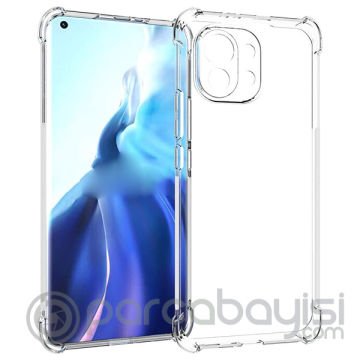Xiaomi Mi 11 Lite Kamera Korumalı Shockproof Şeffaf Silikon Kılıf