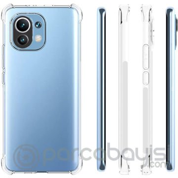 Xiaomi Mi 11 Lite Kamera Korumalı Shockproof Şeffaf Silikon Kılıf