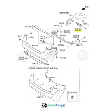 Kia Venga Arka Tampon Sağ Braketi Orjinal | 866141P000