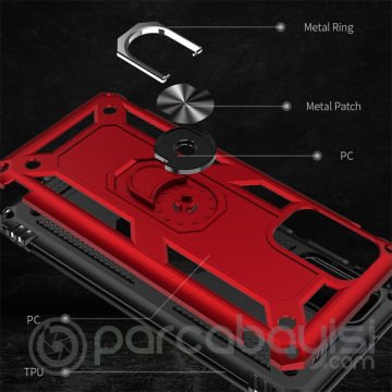Ally Sm Galaxy S20+ Plus Yüzüklü Kılıf Armor Shockproof Ring kılıf