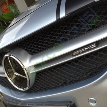 Amg Ön Tampon Izgara Amblemi 3D Monogram Amg Rozet Siyah