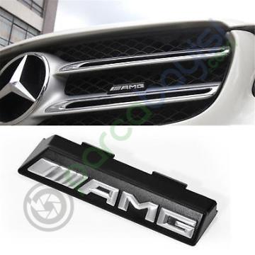 Amg Ön Tampon Izgara Amblemi 3D Monogram Amg Rozet Siyah