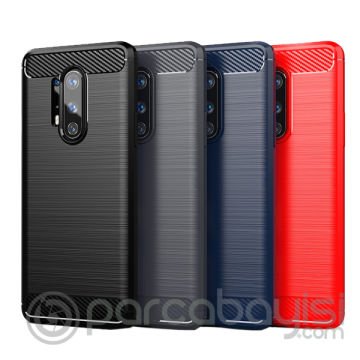 ALLY OnePlus 8 Pro Brushed Carbon Fiber Silikon Kılıf