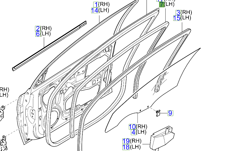 Kia Orijinal ON KAPI IC FITILI-SOL  | 0K30A59605A