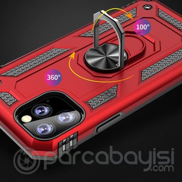 Ally iPhone 11 6.1inch Yüzüklü Kılıf Armor Shockproof Ring kılıf