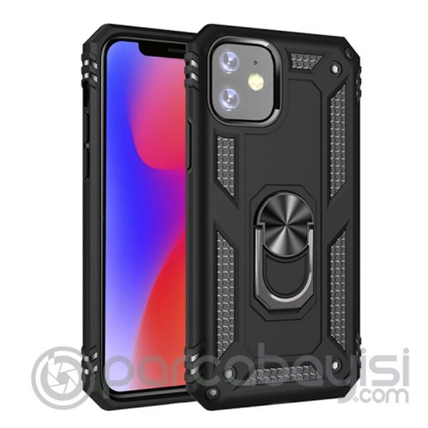 Ally iPhone 11 6.1inch Yüzüklü Kılıf Armor Shockproof Ring kılıf