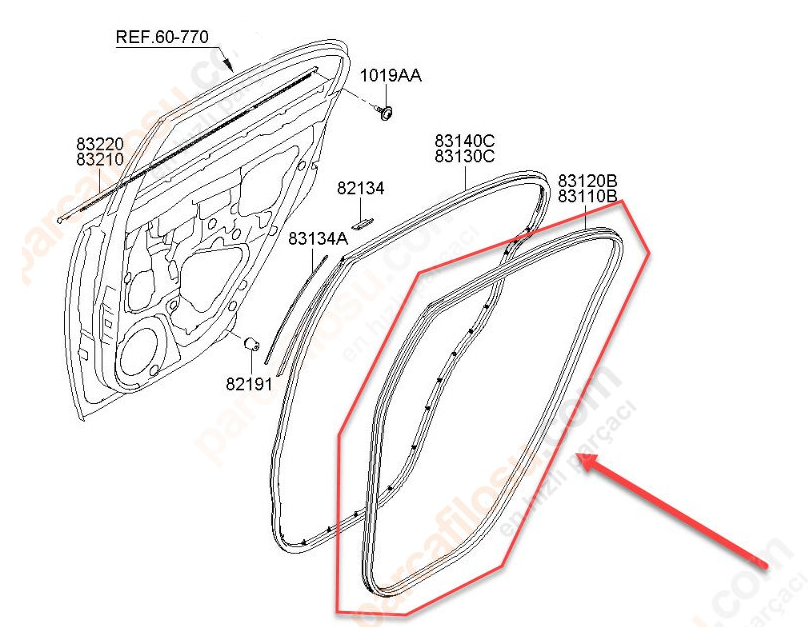Kia Rio Kasa Fitili Arka Sağ Orjinal | 831201G001