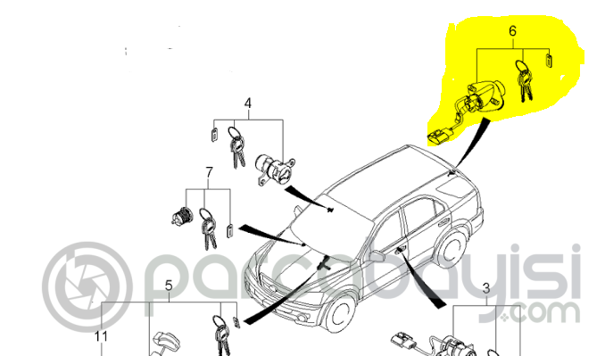 Kia Sorento Arka Kapı Kilidi Orjinal | 812503Eb00