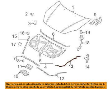 Kia Rio Ön Kaput Açma Teli Orjinal | 811901G000