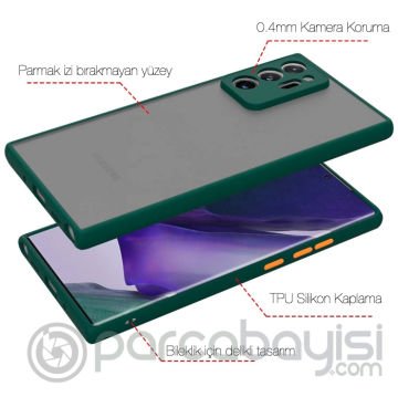 SM Galaxy Note 20 Ultra - Note 20 Plus Kamera Korumalı Silikon Kılıf