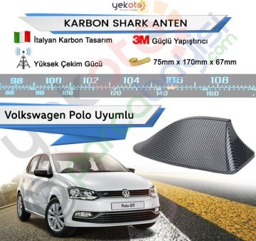 Volkswagen Polo Karbon Shark Anten Köpek Balığı Anten Elektrikli İtalyan Tasarım