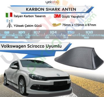 Volkswagen Scirocco Karbon Shark Anten Köpek Balığı Anten Elektrikli İtalyan Tasarım