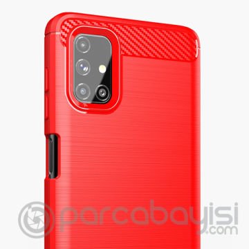 ALLY Samsung Galaxy M51 Brushed Carbon Fiber Silikon Kılıf