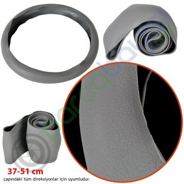 Direksiyon Kılıfı Silikon Gri 37-51 Cm Spor Görünümlü