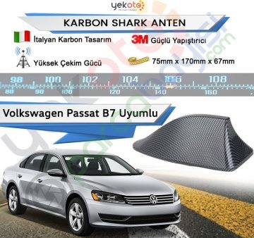 Volkswagen Passat B7 Karbon Shark Anten Köpek Balığı Anten Elektrikli İtalyan Tasarım