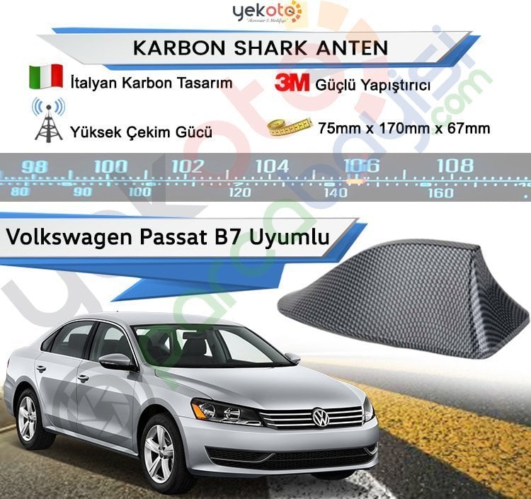 Volkswagen Passat B7 Karbon Shark Anten Köpek Balığı Anten Elektrikli İtalyan Tasarım