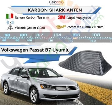 Volkswagen Passat B7 Karbon Shark Anten Köpek Balığı Anten Elektrikli İtalyan Tasarım