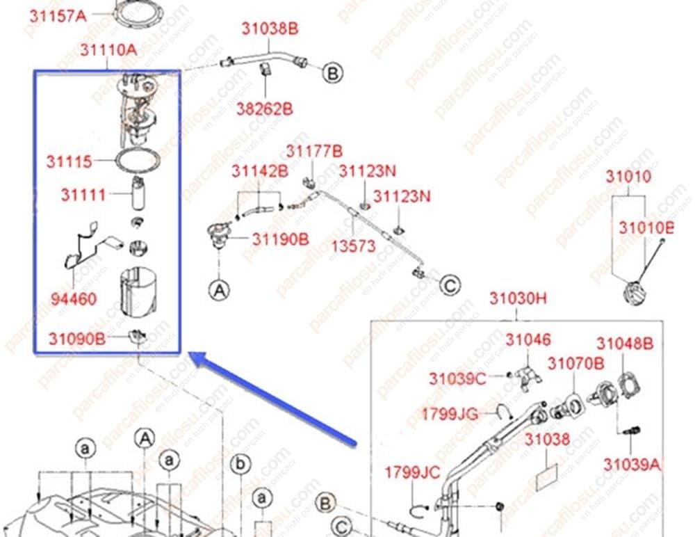 Sportage Yakıt Pompası Komple Orjinal | 311102Y300