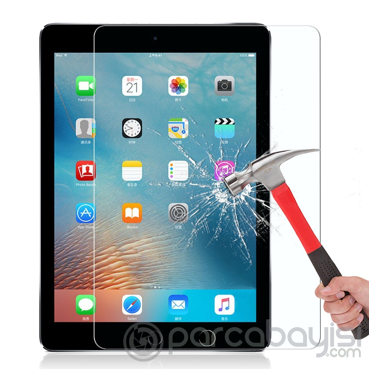 iPad 9.7 (2018) - 9.7 (2017) - iPad Pro 9.7 (2016) - Air 2 - Air Tempered Kırılmaz Cam Ekran Koruyuc