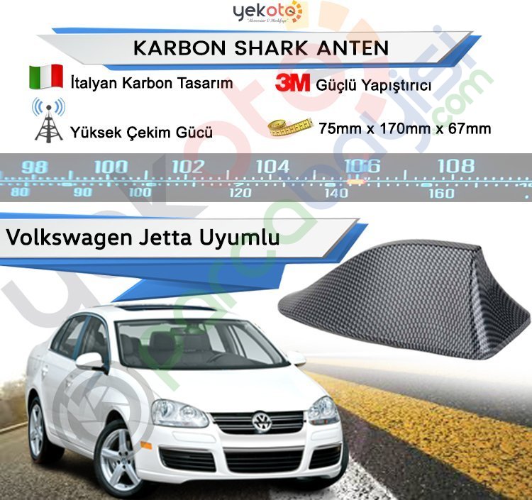Volkswagen Jetta Karbon Shark Anten Köpek Balığı Anten Elektrikli İtalyan Tasarım