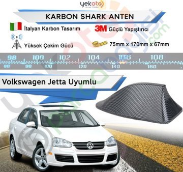 Volkswagen Jetta Karbon Shark Anten Köpek Balığı Anten Elektrikli İtalyan Tasarım