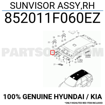Kia Sportage Güneşlik Sağ Orjinal | 852011F060Ez