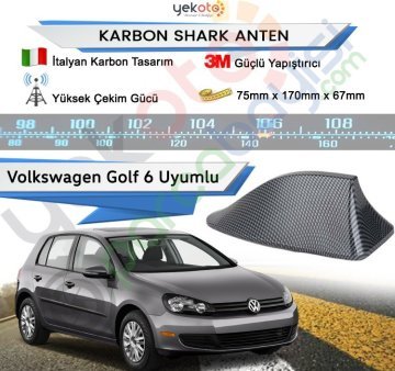 Volkswagen Golf 6 Karbon Shark Anten Köpek Balığı Anten Elektrikli İtalyan Tasarım