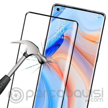 Oppo Reno4 Pro Full Glue 3D Tempered Cam Ekran Koruyucu