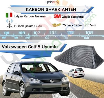 Volkswagen Golf 5 Karbon Shark Anten Köpek Balığı Anten Elektrikli İtalyan Tasarım