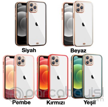 iPhone 11 Pro Max 6.5inç Gold Çerçeve Kamera Korumalı Bumper Kılıf