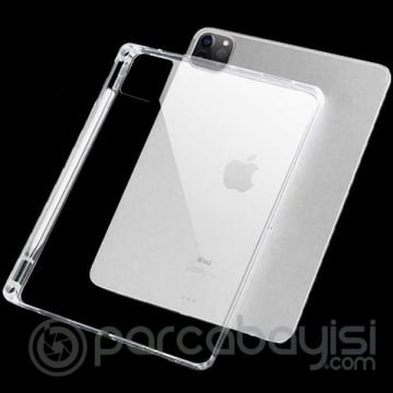 ALLY iPad Pro 12.9-inch (2021)-(2020)-(2018) Kalem Yerli Şeffaf Silikon Kılıf