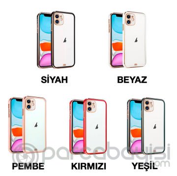 iPhone 12 Mini 5.4inç Gold Çerçeve Kamera Korumalı Bumper Kılıf