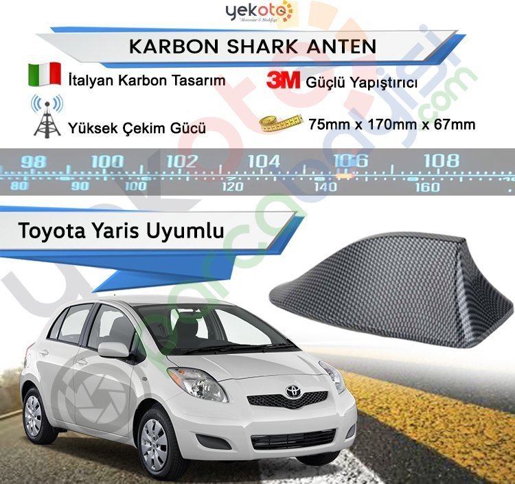 Toyota Yaris Karbon Shark Anten Köpek Balığı Anten Elektrikli İtalyan Tasarım