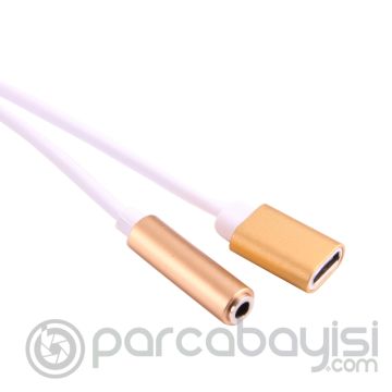 Dual Usb 3.1 Type C - Audio 3.5mm Jack Kulaklık Dönüştürücü Kablo