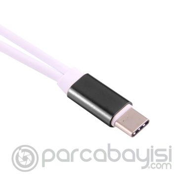 Dual Usb 3.1 Type C - Audio 3.5mm Jack Kulaklık Dönüştürücü Kablo