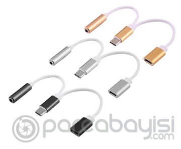 Dual Usb 3.1 Type C - Audio 3.5mm Jack Kulaklık Dönüştürücü Kablo