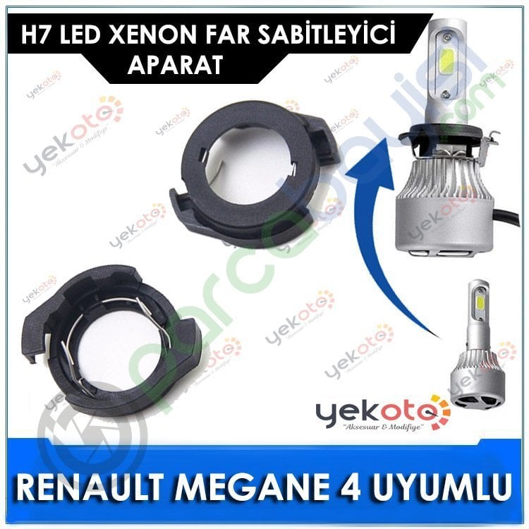 Renault Megane 4 H7 Led Xenon Far Bağlantı Soketi Sabitleyici Aparat 2 Adet