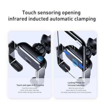 Baseus Mini Electric Car Holder Mini Otomatik Araç Telefon Tutucu - Siyah
