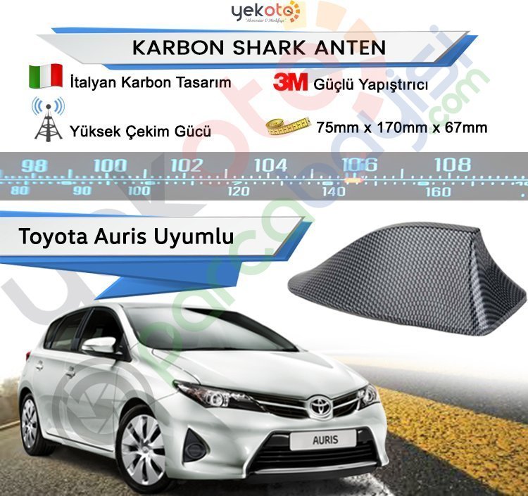 Toyota Auris Karbon Shark Anten Köpek Balığı Anten Elektrikli İtalyan Tasarım