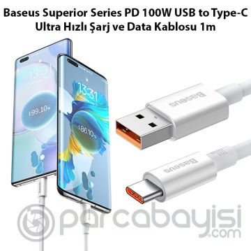 Baseus Superior Series PD 100W USB to Type-C Ultra Hızlı Şarj ve Data Kablosu 1m