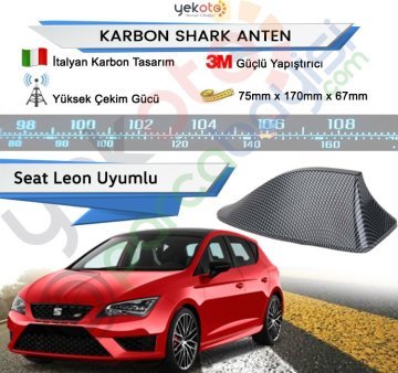 Seat Leon Karbon Shark Anten Köpek Balığı Anten Elektrikli İtalyan Tasarım