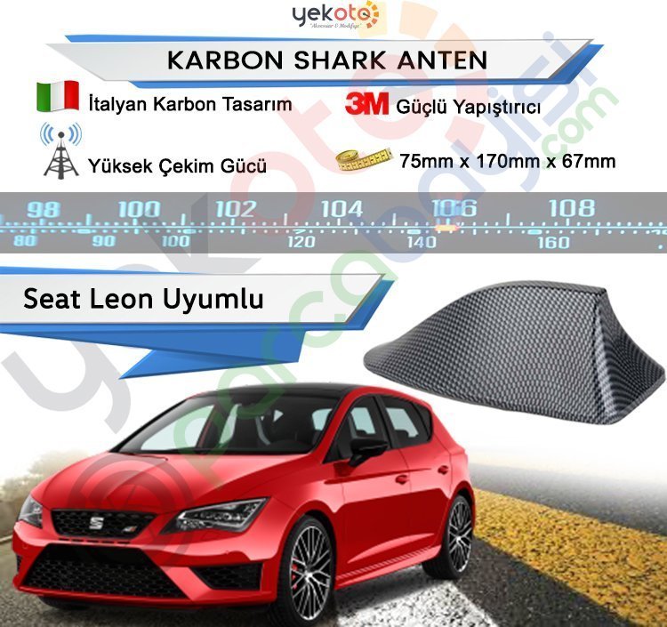 Seat Leon Karbon Shark Anten Köpek Balığı Anten Elektrikli İtalyan Tasarım