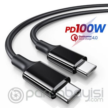ALLY USB Type-C PD3.1 100W(20V-5A) Hızlı Veri Şarj Kablosu 1metre