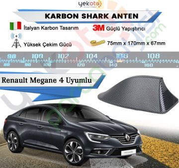 Renault Megane 4 Karbon Shark Anten Köpek Balığı Anten Elektrikli İtalyan Tasarım