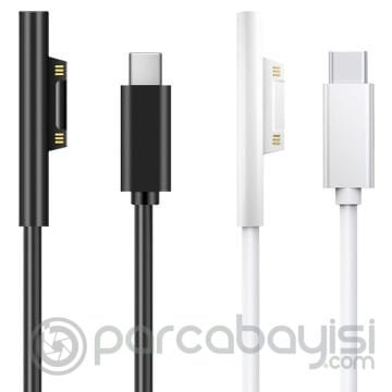 Microsoft Surface Pro 7-6-5 Usb Type C Hızlı Şarj Kablosu 15V 1.50CM