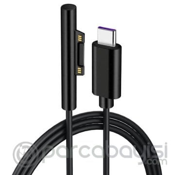 Microsoft Surface Pro 7-6-5 Usb Type C Hızlı Şarj Kablosu 15V 1.50CM
