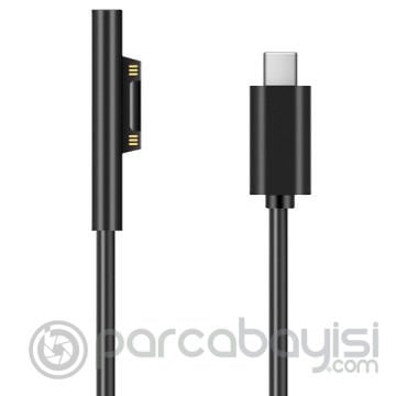Microsoft Surface Pro 7-6-5 Usb Type C Hızlı Şarj Kablosu 15V 1.50CM
