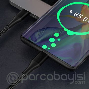 ALLY PD 100W 5A Hızlı Şarj Usb Type-C Kablo 1Metre Kevlar Kablo